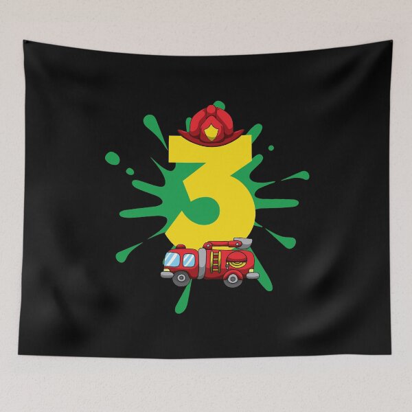 Item preview, Fire Truck 3rd Birthday Firefighter 3 Yr Old Boy designed and sold by BornDesign.