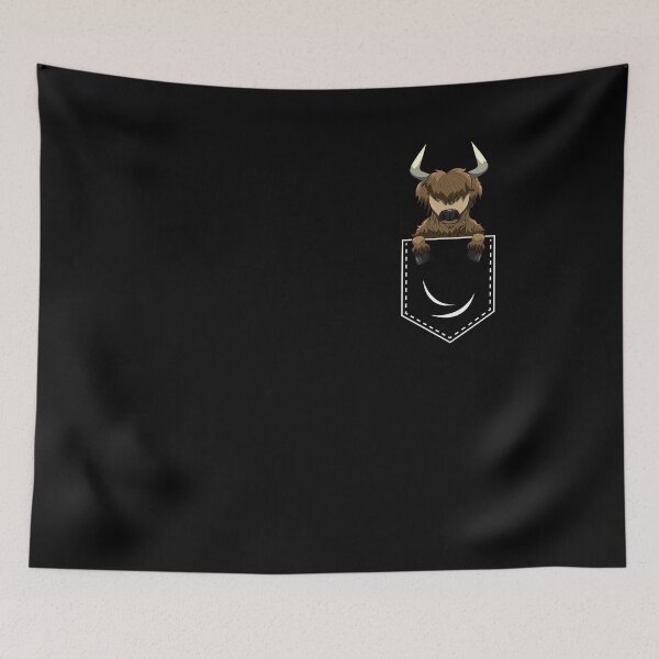 Item preview, Highland Cow In Chest Pocket Funny Scottish Cattle designed and sold by BornDesign.