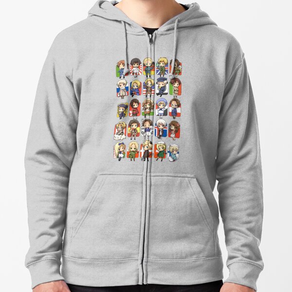 Hetalia Group Zipped Hoodie