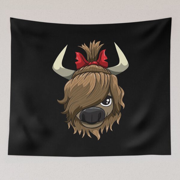 Item preview, Highland Cow Girl Cute Scottish Cattle designed and sold by BornDesign.