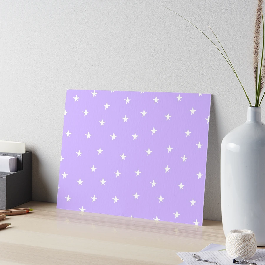 Light purple background with stars Art Board Print for Sale by jenbun