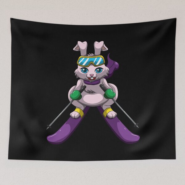 Item preview, Ski Bunny Winter Sport Skiing Pink Rabbit designed and sold by BornDesign.