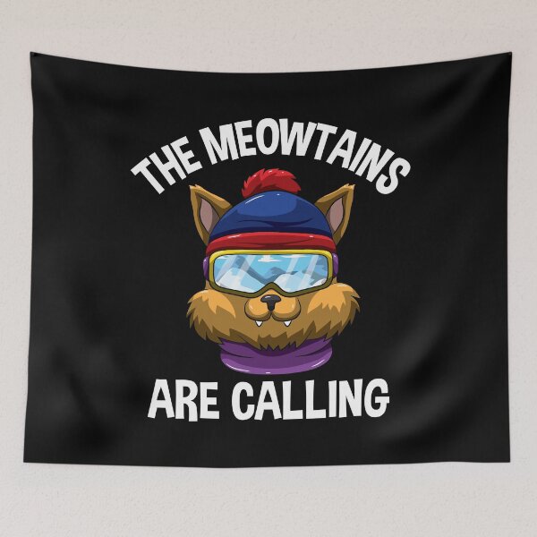Item preview, The Meowtains Are Calling Winter Snow Cat Lover designed and sold by BornDesign.