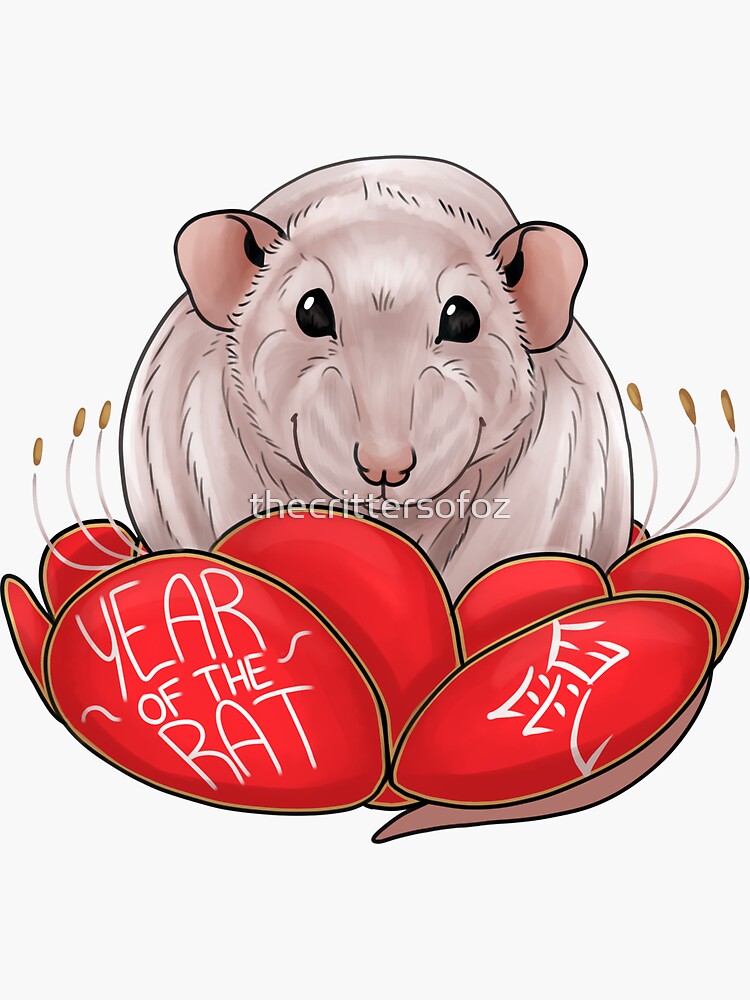 &quot;Chinese Year of the Rat Illustration&quot; Sticker for Sale by