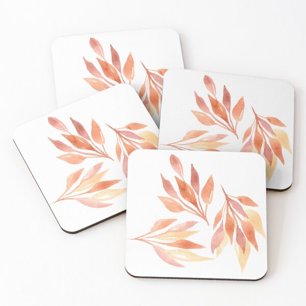 Item preview, Colorful leaves on a pink background designed and sold by ApricotBlossom.