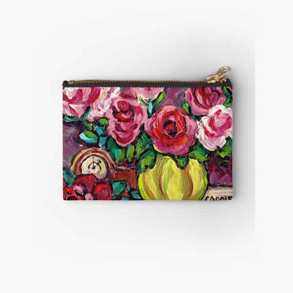 Item preview, BEAUTIFUL FLORAL STILL LIFE ROSES WITH CLOCK ORIGINAL PAINTING FOR SALE designed and sold by Carole  Spandau.