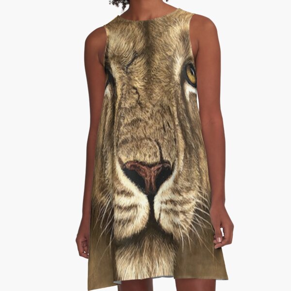 3D Lion T-Shirt #3DLionTShirt #3DLion #TShirt #Lion A-Line Dress