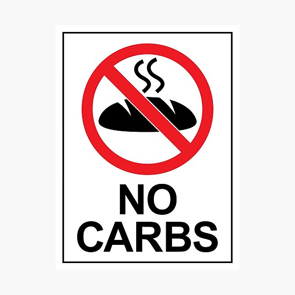 Item preview, No Carbs Sign (featuring steaming bread) Keto Diet Inspired designed and sold by Elvin Dantes.