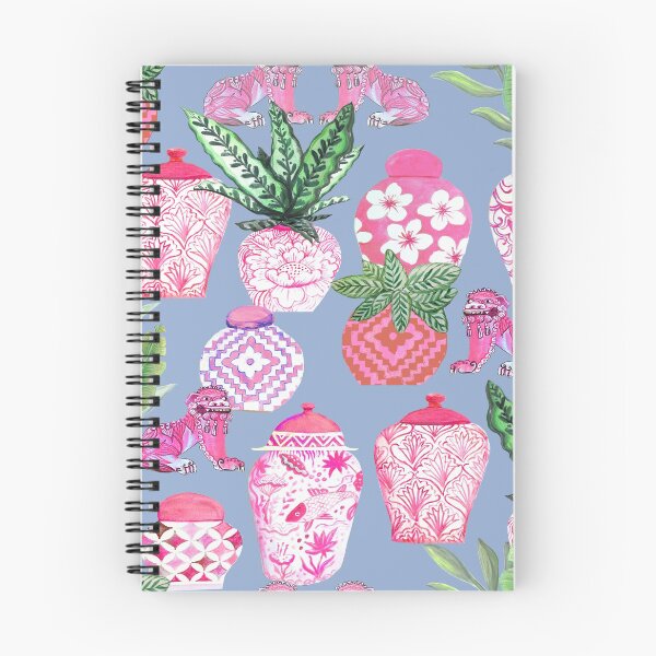 Item preview, Tarros de jengibre rosados y perros foo con palmeras, rosa designed and sold by MagentaRose.