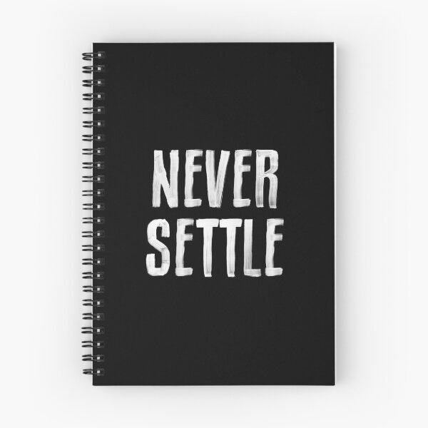Item preview, NEVER SETTLE black and white hand lettered motivational typography inspirational home wall bedroom decor designed and sold by MotivatedType.