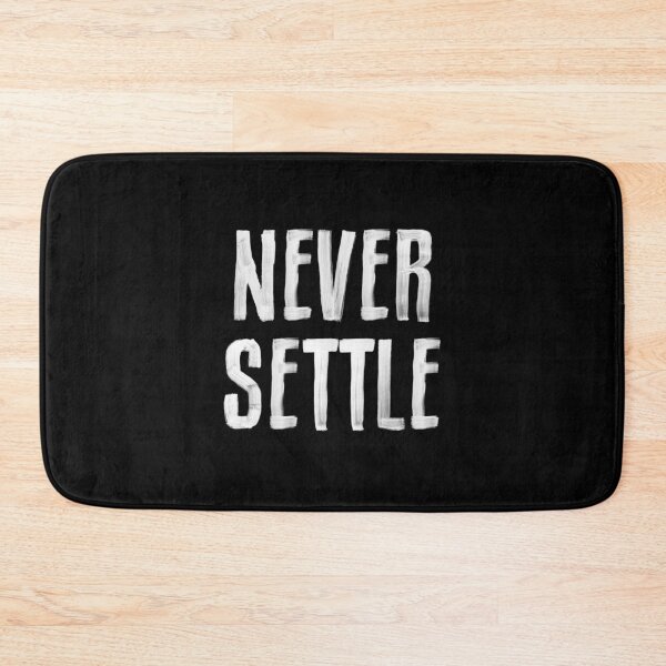 Item preview, NEVER SETTLE black and white hand lettered motivational typography inspirational home wall bedroom decor designed and sold by MotivatedType.