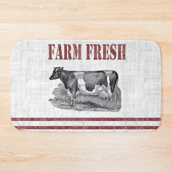 Item preview, Farm fresh french country stripe burlap holstein cow  designed and sold by LEILA ART SPACE.
