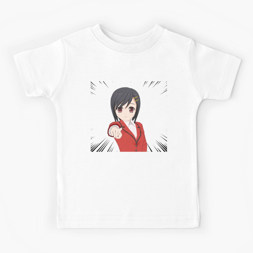 Moe Anime Girl Pointing Kids T Shirt By Baggyy Redbubble - anime t shirts for roblox free