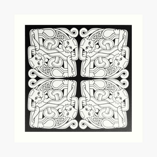 celtic cats Art Print