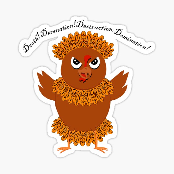 World Domination Chicken (Brown) Sticker