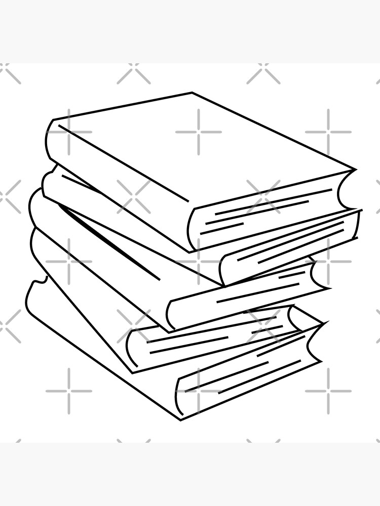 Stack Of Books Drawing Art Print