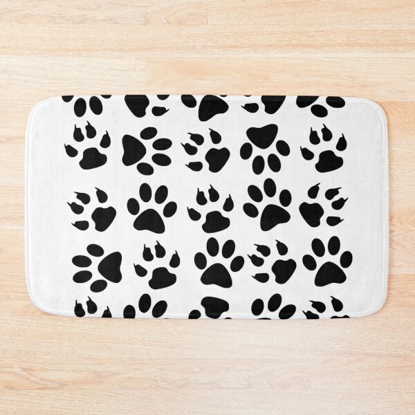Item preview, White on Black Puppy Paw Prints designed and sold by obscenegraphics.