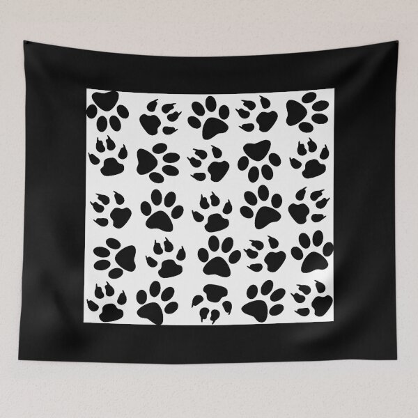 Item preview, White on Black Puppy Paw Prints designed and sold by obscenegraphics.