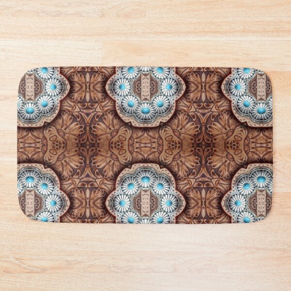 Item preview, rustic turquoise brown cowboy tribal Western country designed and sold by LEILA ART SPACE.