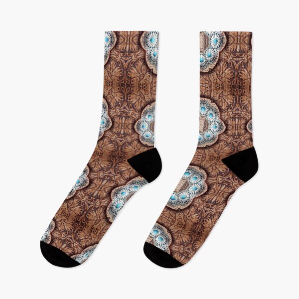 Item preview, rustic turquoise brown cowboy tribal Western country designed and sold by LEILA ART SPACE.