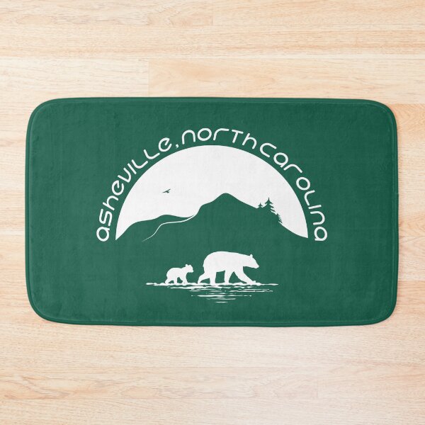 Item preview, Asheville, NC - Mountains & Black Bears - White on Green designed and sold by Serena's Asheville Merch.