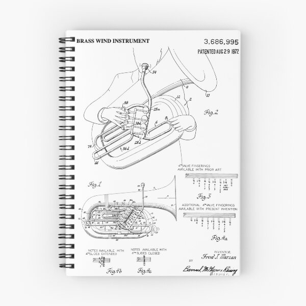 Item preview, Brass Wind Instrument Patent - Black designed and sold by InkedArtPrints.