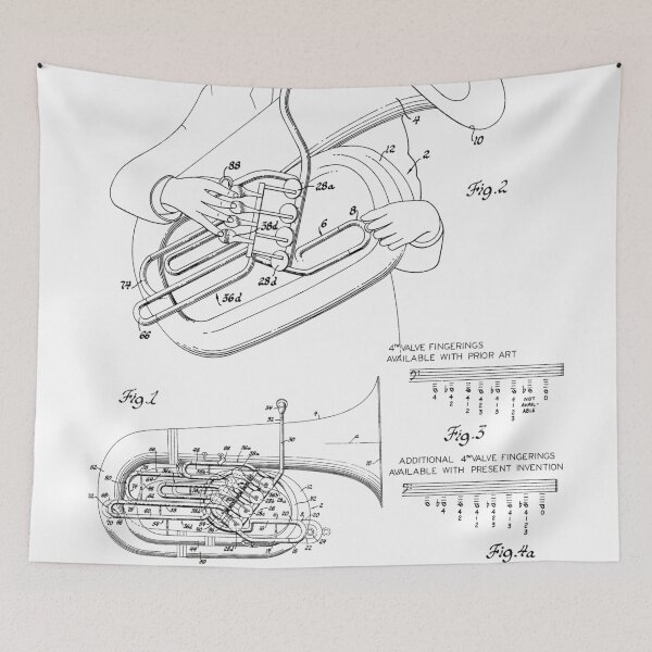 Item preview, Brass Wind Instrument Patent - Black designed and sold by InkedArtPrints.