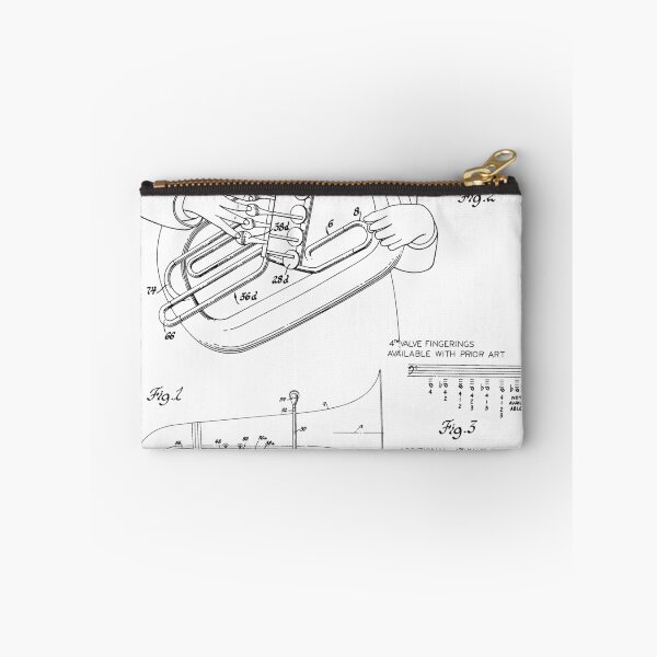 Artikelvorschau, Blechblasinstrument Patent - Schwarz entworfen und verkauft von InkedArtPrints.