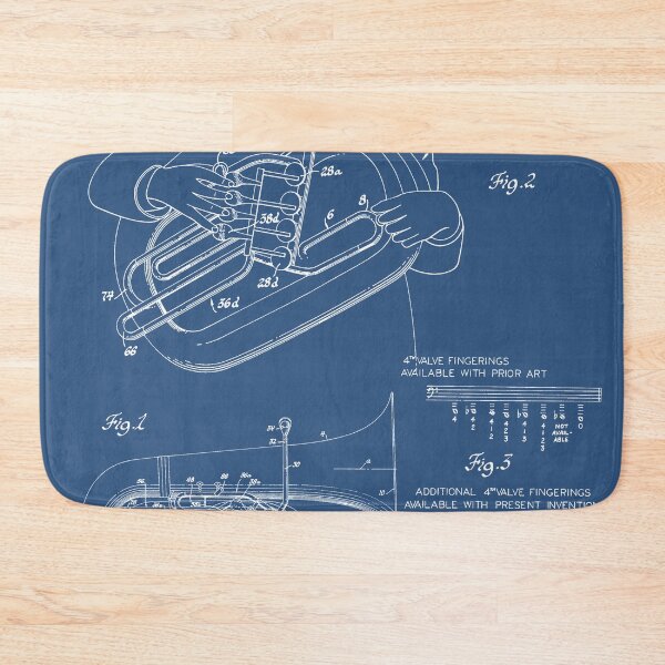 Item preview, Brass Wind Instrument Patent - White designed and sold by InkedArtPrints.