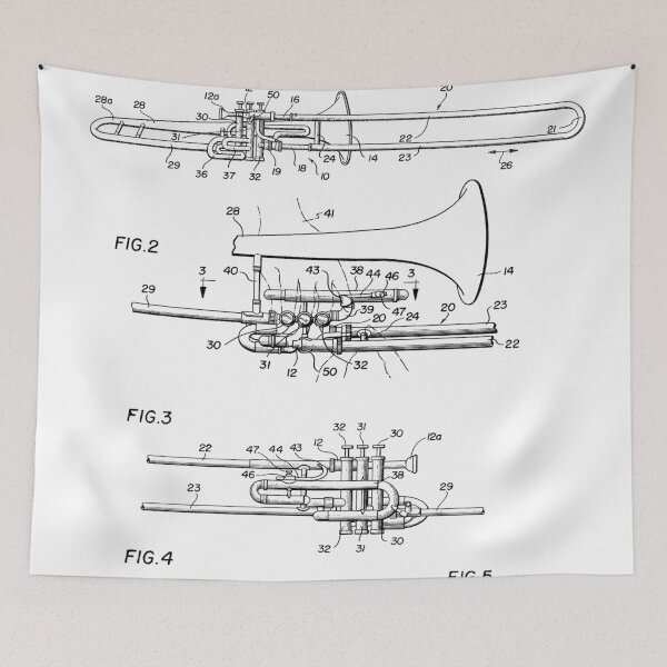 Item preview, Tenor Trombone Patent - Black designed and sold by InkedArtPrints.