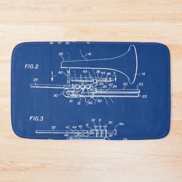 Item preview, Tenor Trombone Patent - White designed and sold by InkedArtPrints.