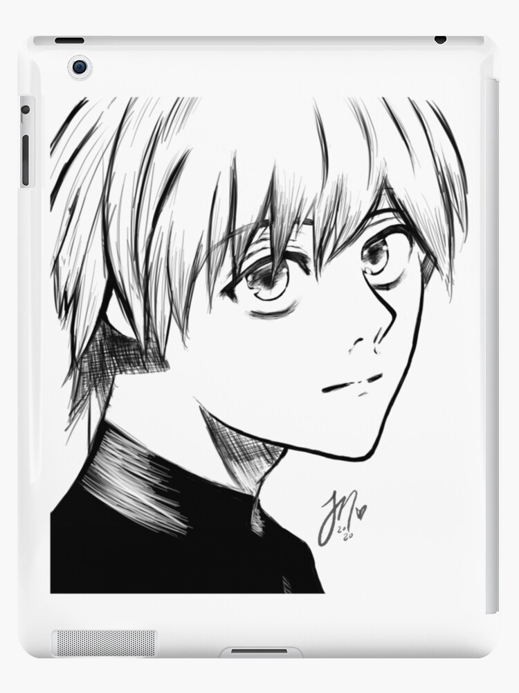 Tokyo Ghoul Kaneki Ken Manga Drawing Anime Ipad Case Skin By Jinnotsuma Redbubble