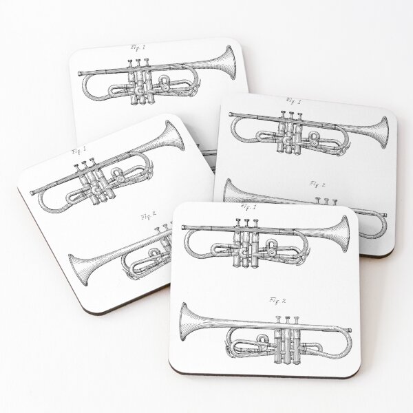 Item preview, Trumpet Design Patent - Black designed and sold by InkedArtPrints.