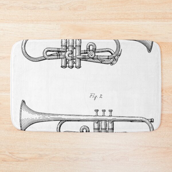 Item preview, Trumpet Design Patent - Black designed and sold by InkedArtPrints.