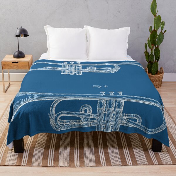 Item preview, Trumpet Design Patent - White designed and sold by InkedArtPrints.