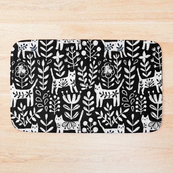 Item preview, Black and white cute cats and summer flowers designed and sold by kostolom3000.
