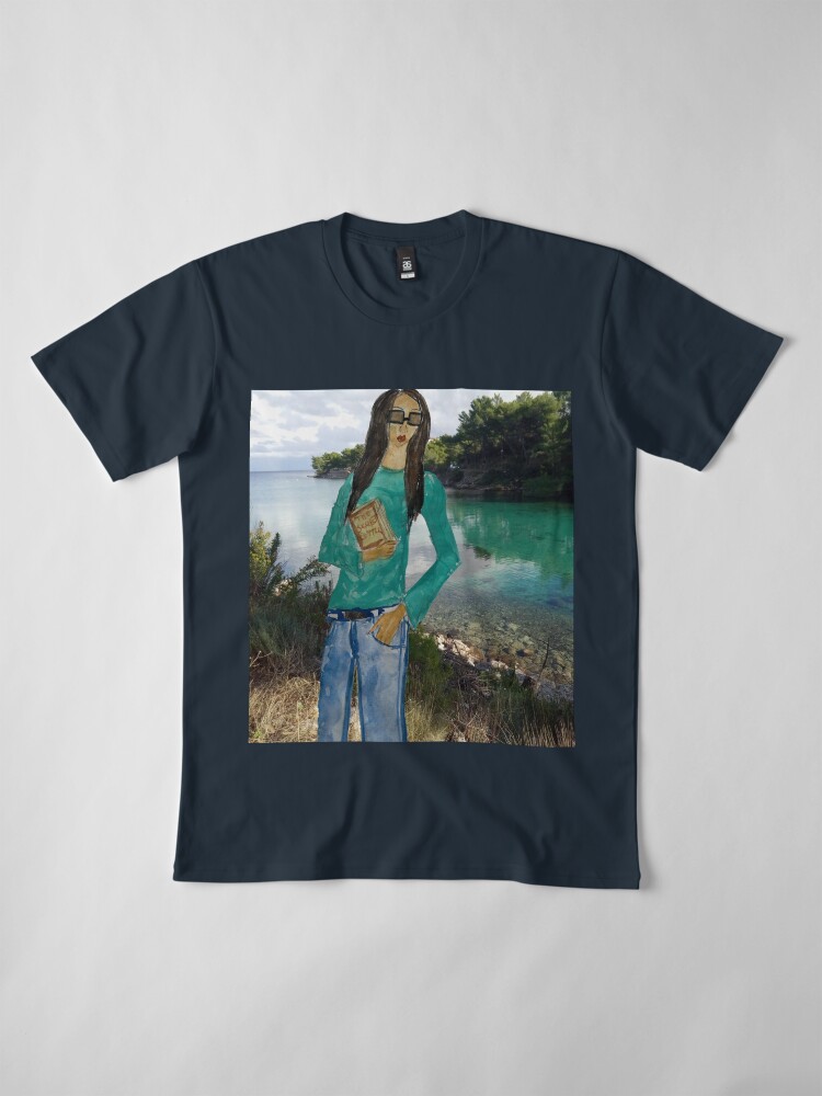 Alternate view of A GIRL HOLDING A BOOK Premium T-Shirt