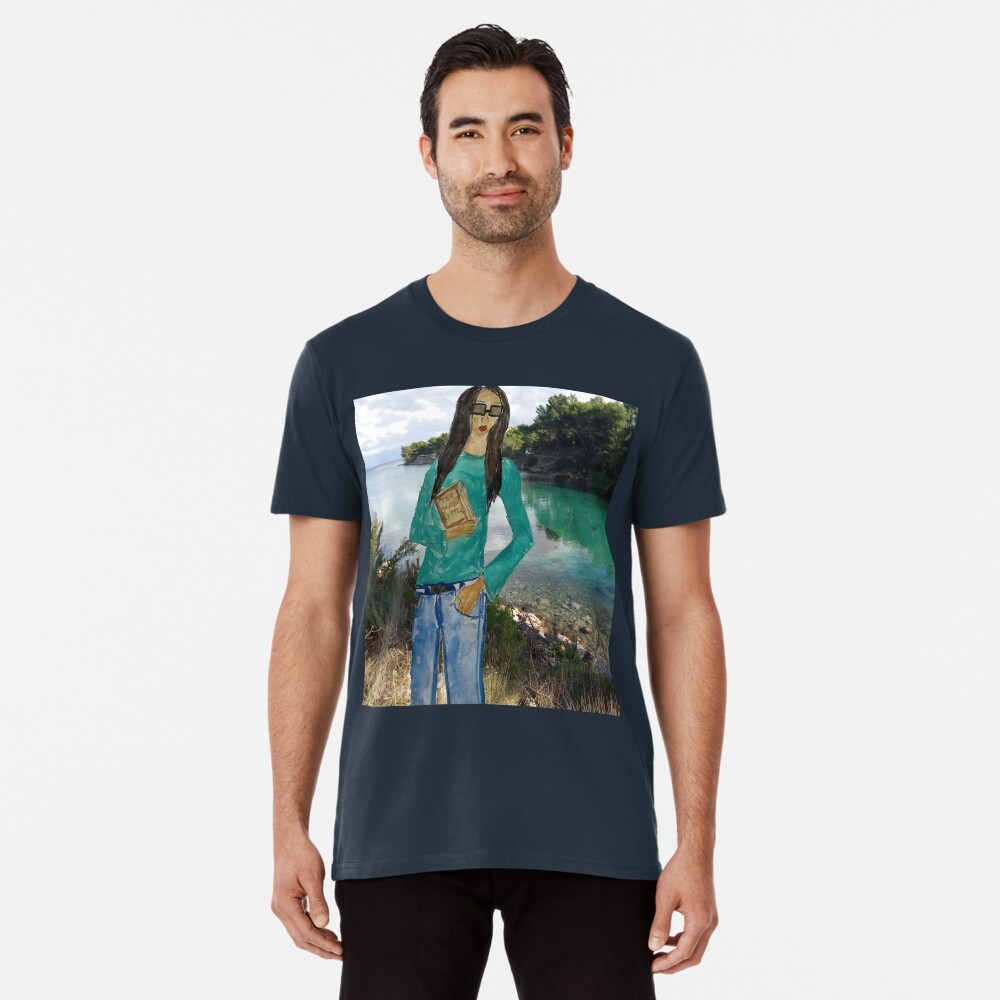 A GIRL HOLDING A BOOK Premium T-Shirt