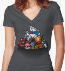 Anime Monsters Women's Fitted V-Neck T-Shirt