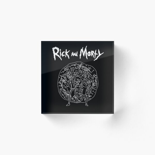 Rick Morty Portal Travel | Rick and Morty Dimension (white) Acrylic Block