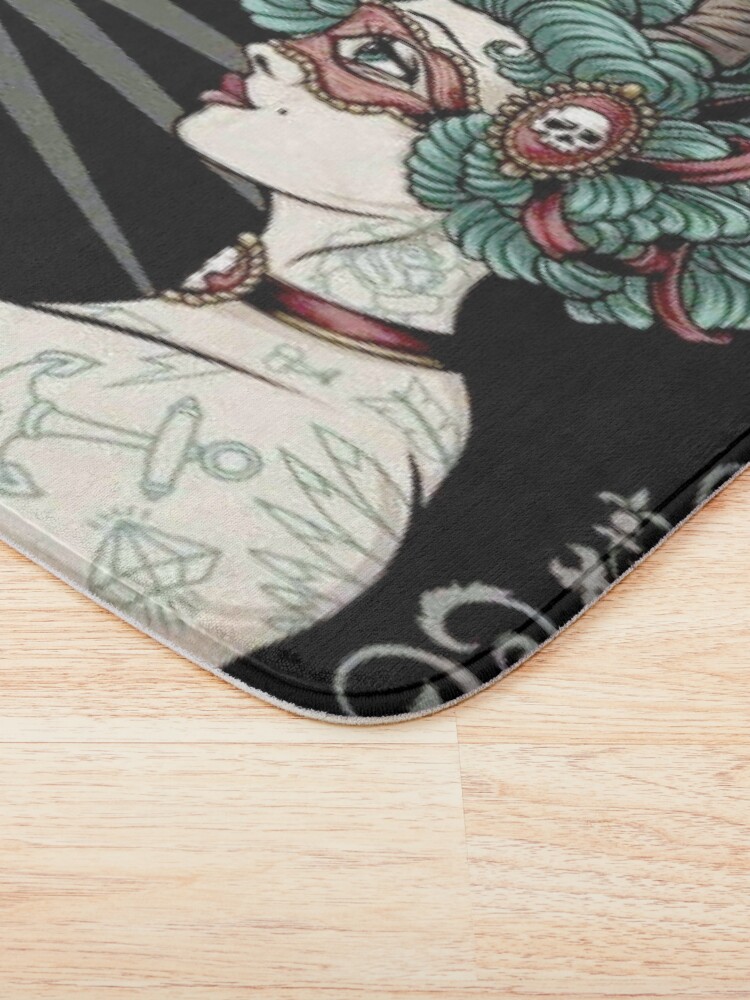 Alternate view of AMAZING TATTOOED LADY : Vintage Colorful Art Advertising Print Bath Mat