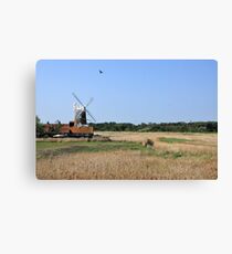 Cley Windmill with royal wedding bunting Canvas Print