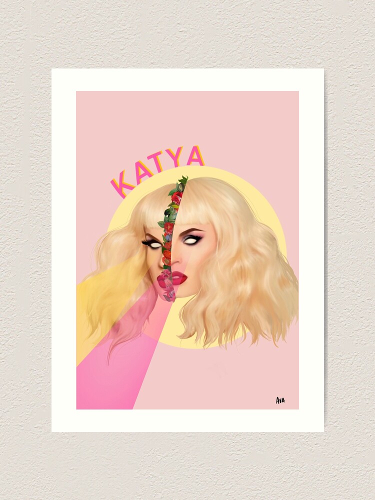 Katya print,Embellished print of a drawing I did of the funny and fabulous ...