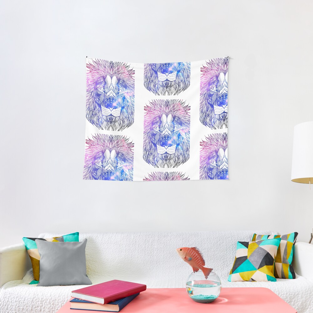 Space Lion Tapestry By Swaggdaddy98 Redbubble