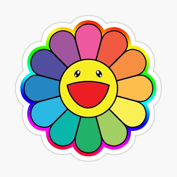 rainbow murakami sticker Sticker