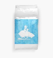 Marilyn Monroe Aquarell Weißes Kleid Blau Bettbezug