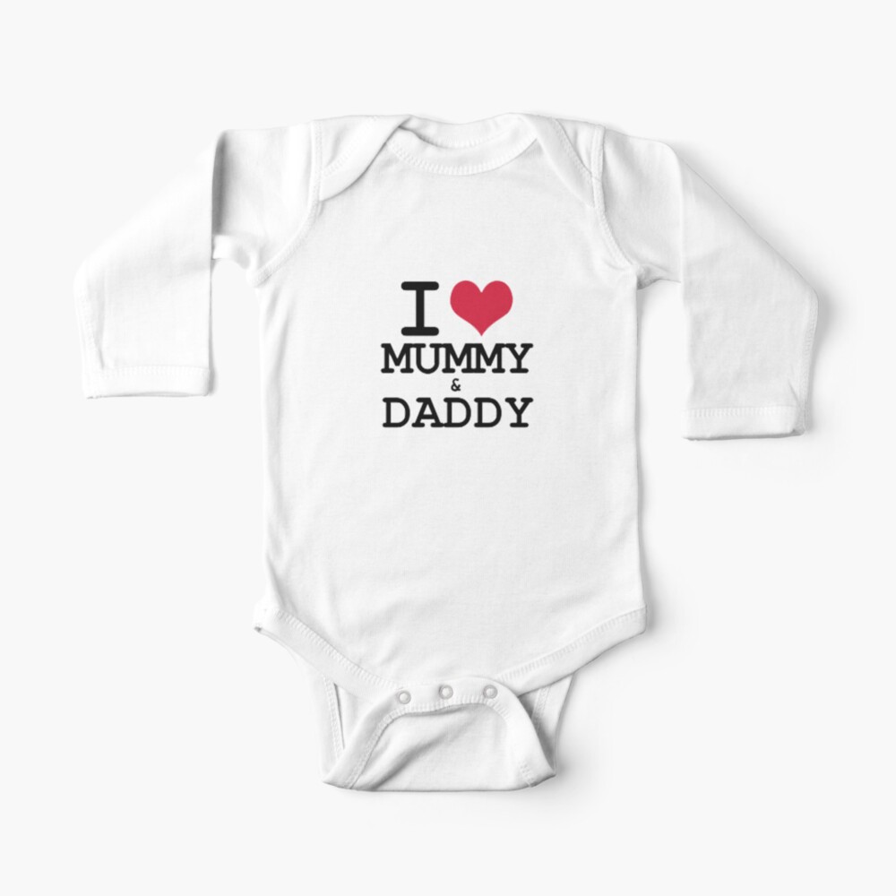 I Love Mummy Daddy Baby One Piece By Nickmartin Redbubble