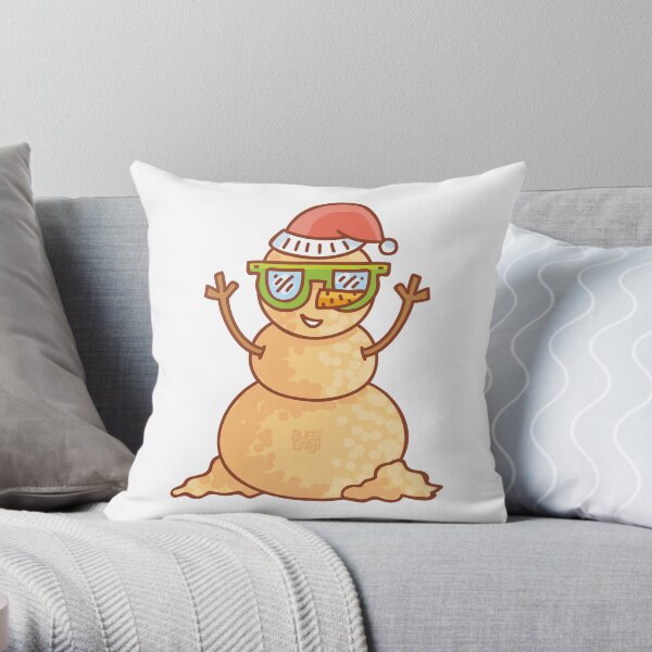 Summer Sand Man Australia by AussiEmoji™ Throw Pillow