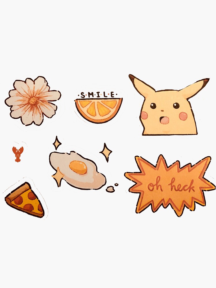 "Orange stickers pack" Sticker for Sale by Bettolino Redbubble