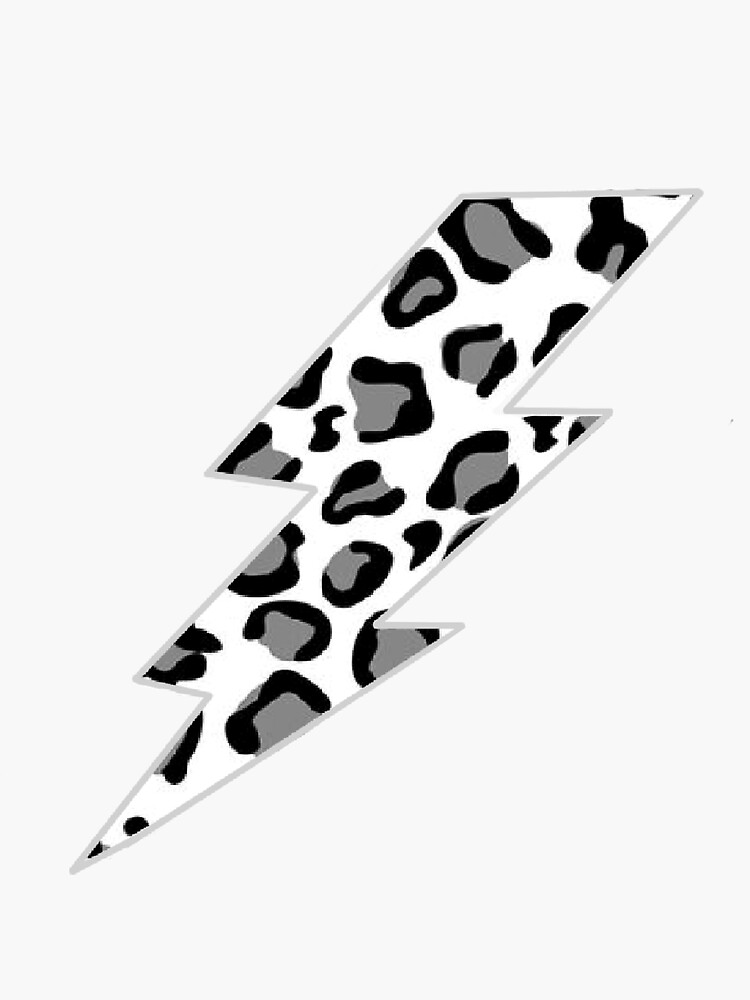 "Grey cheetah lightning bolt" Sticker for Sale by PaisleyF1 | Redbubble